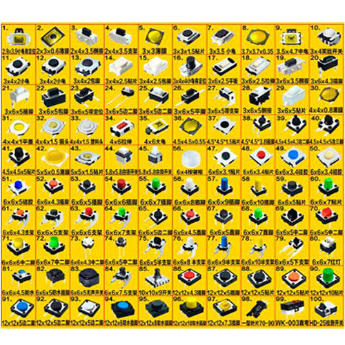 Mini Taster Set 6x6 mm - 500 Stück, bis 12 V