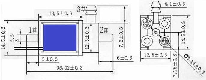 Magnetventil Mini - 3/2-Wege für Luft, 4,5-6 V