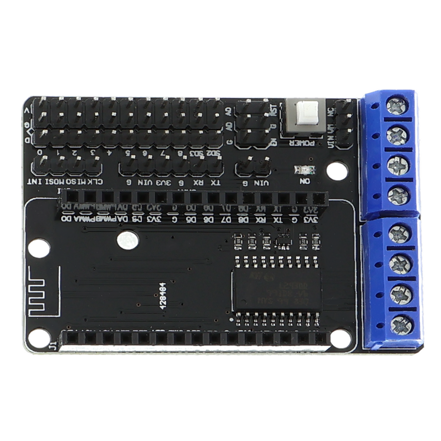 Motorshield voor ESP8266 - uitbreidingsprint voor de NodeMCU (ESP-12E)