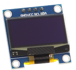 OLED-Display SSD1306 mit den Kontakten GND, VCC, SCL und SDA