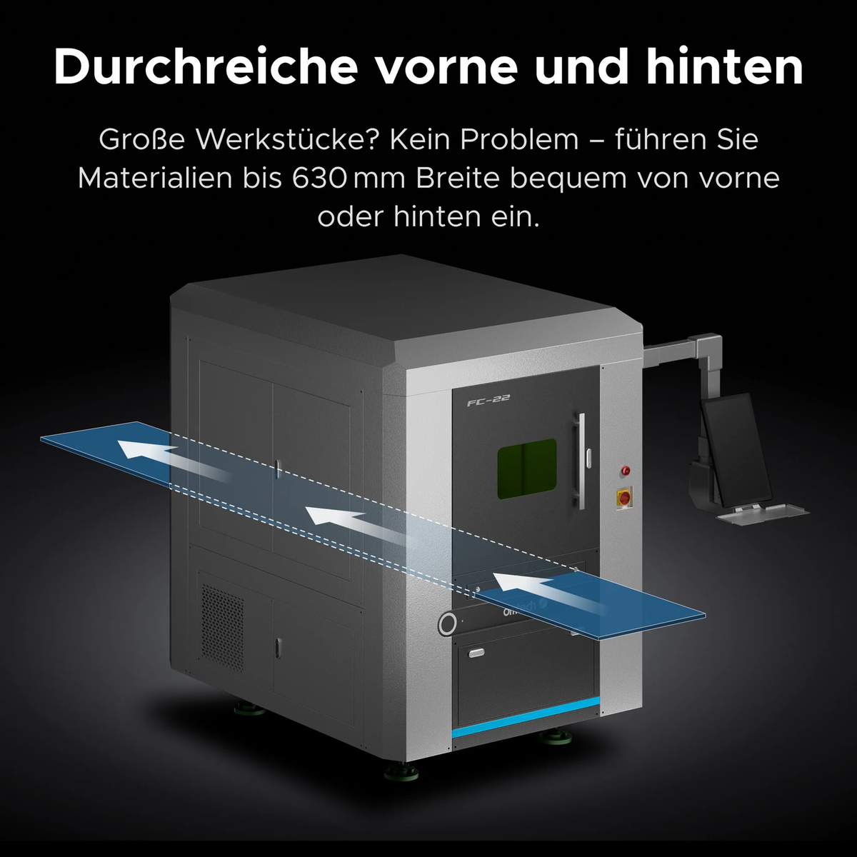 OMTech FC-22 Faserlaser-Schneidmaschine - 1500 W, 600 x 600 mm