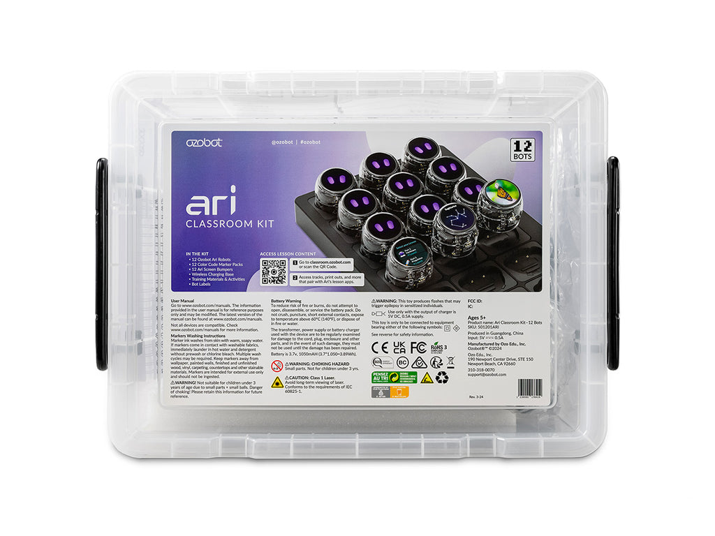 Ozobot Ari Klassenset - 12 Lernroboter mit Touchscreen