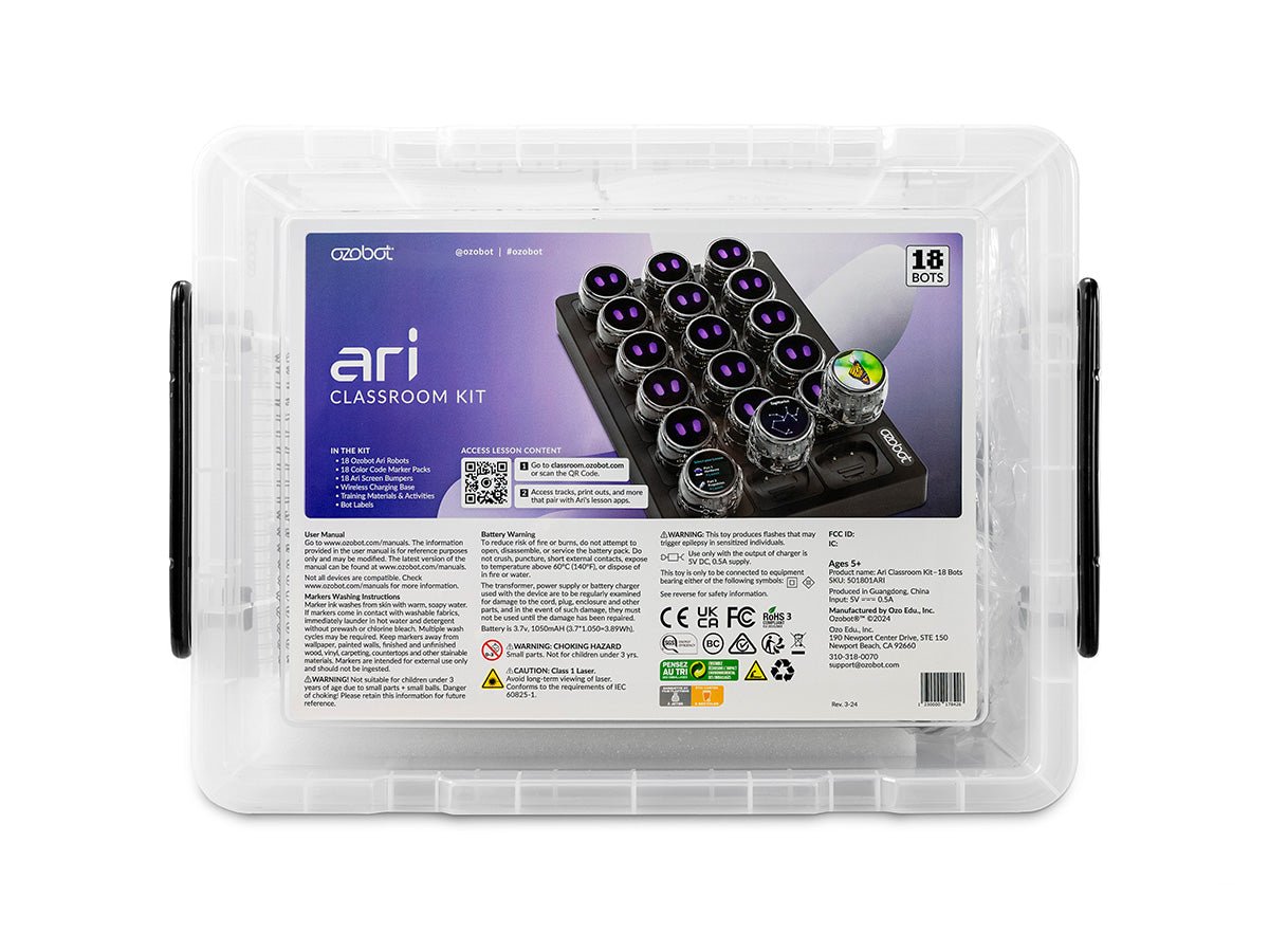Ozobot Ari Klassenset - 18 Roboter, mit Lehrmaterial - F25110798 - Funduino