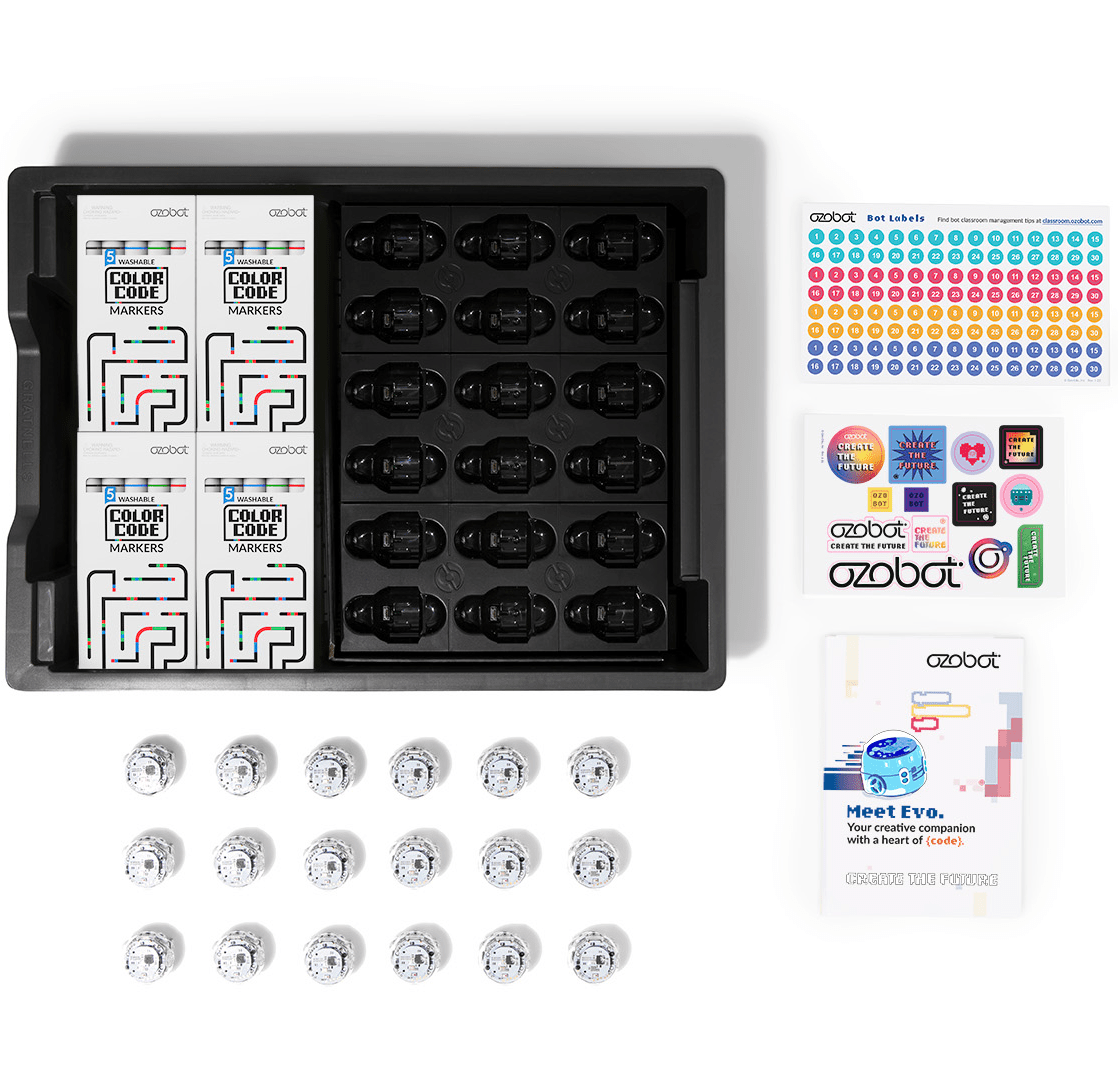 Ozobot Evo Klassenset - 18 Einheiten mit Lehrmaterial - F25110796 - Funduino