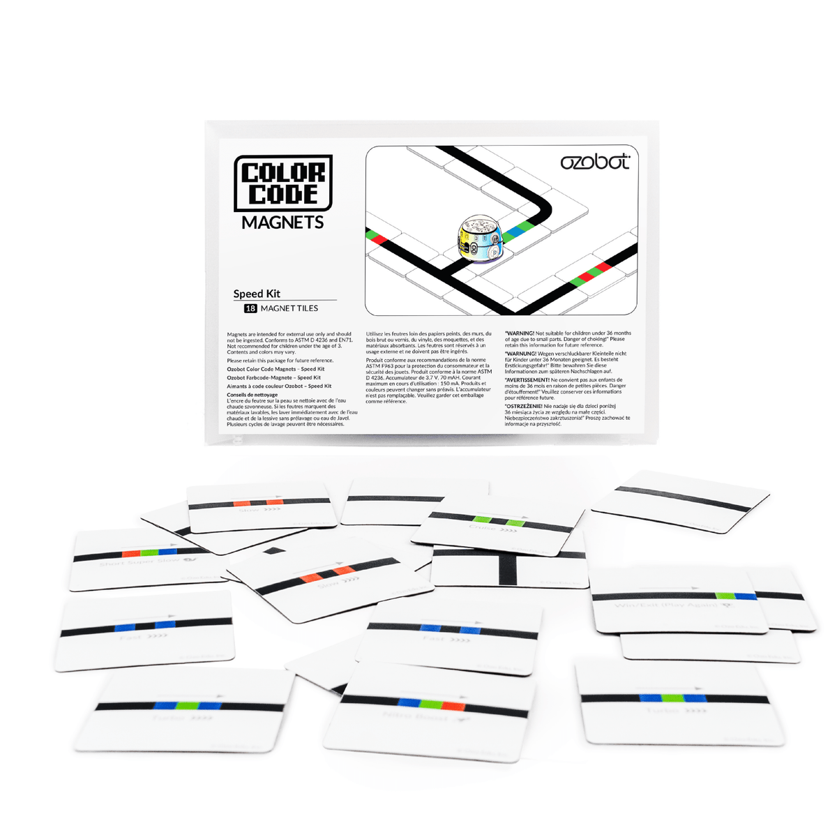 Ozobot Farbcode Magnete Speed Set - 18 magnetische Teile - F25110790 - Funduino