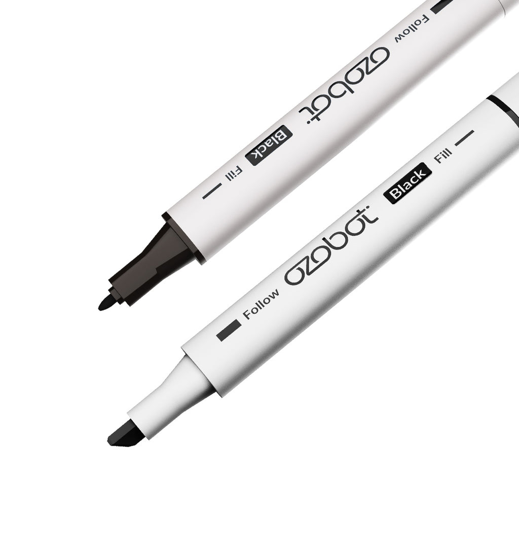 Ozobot marker set - 5 markers in black, red, green, and blue