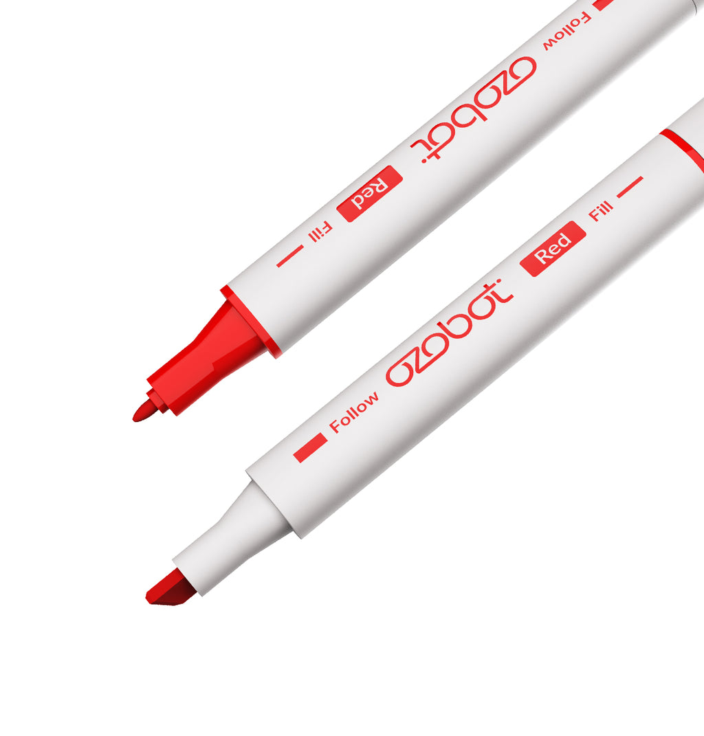 Ozobot marker set - 5 markers in black, red, green, and blue