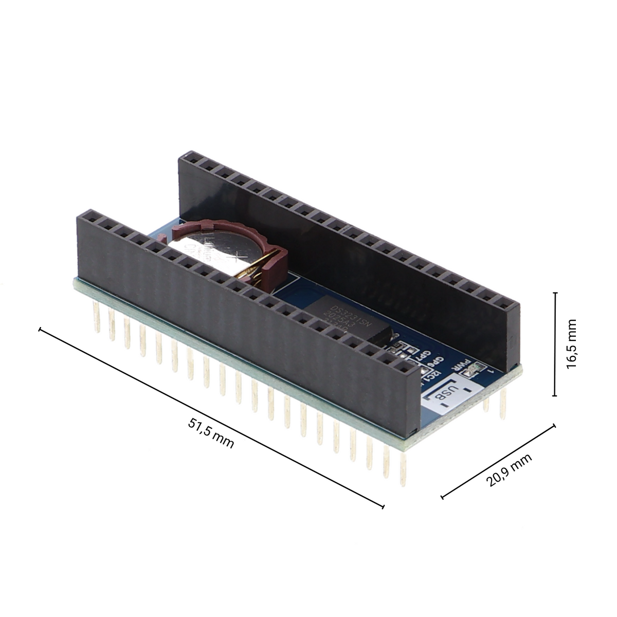 DS3231 RTC Modul - Echtzeituhr mit I2C für Raspberry Pi Pico