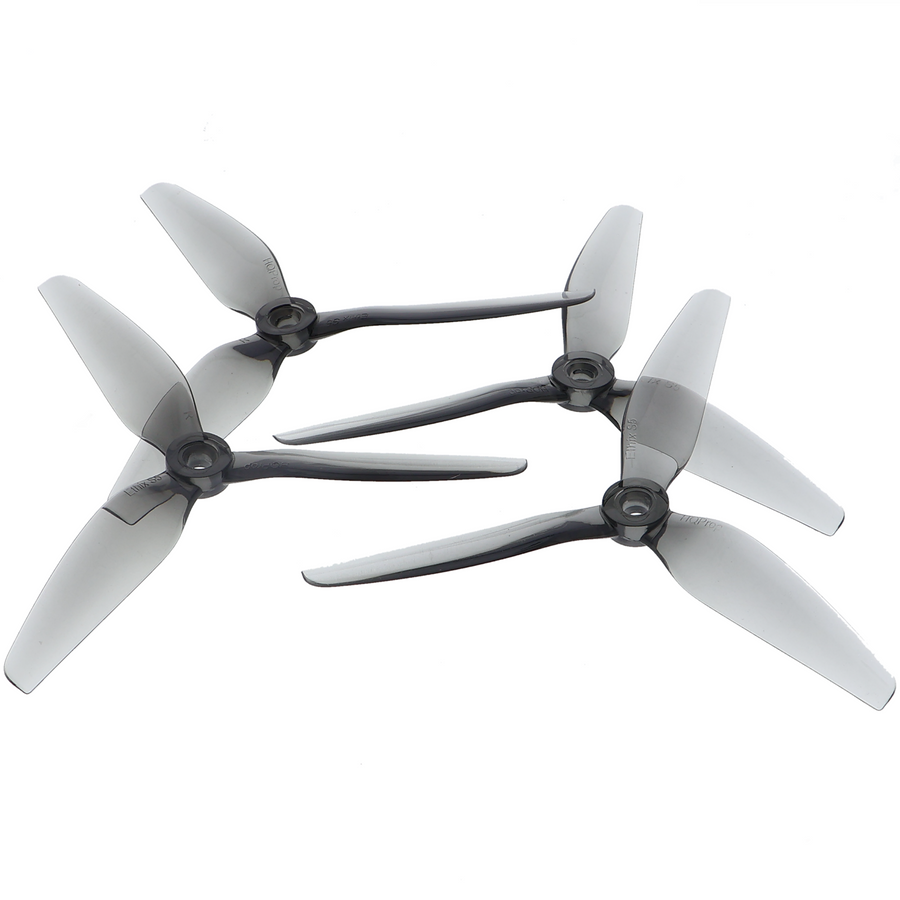 5-inch propeller - 4 pieces, 3-blade, 2x CW, 2x CCW, black