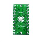 QFN20 to DIP20 adapter board - 0.5 mm pitch, 2.54 mm spacing