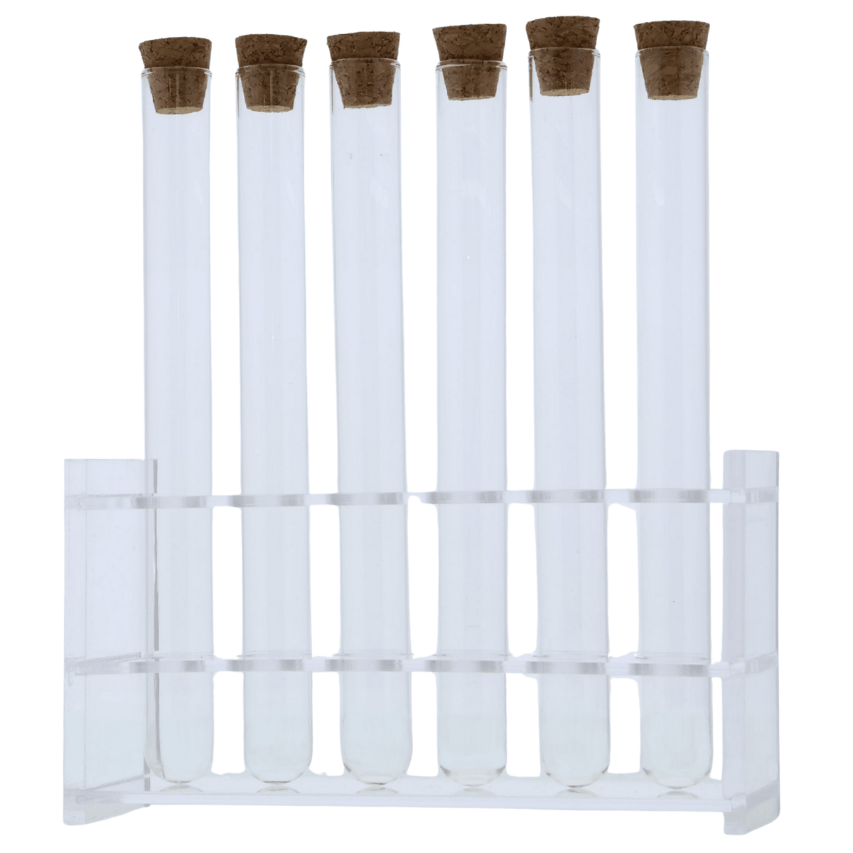 Reagenzglas Set - 6 Stück, 15 ml, mit Acryl-Halterung - F25110730 - Funduino