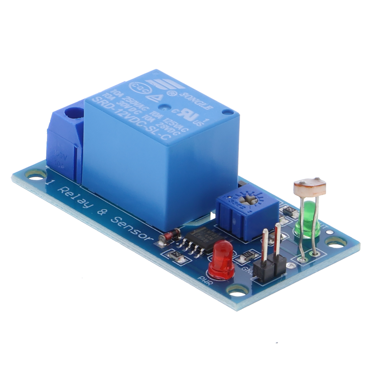 Relais 12V - circuit photosensible avec photorésistance
