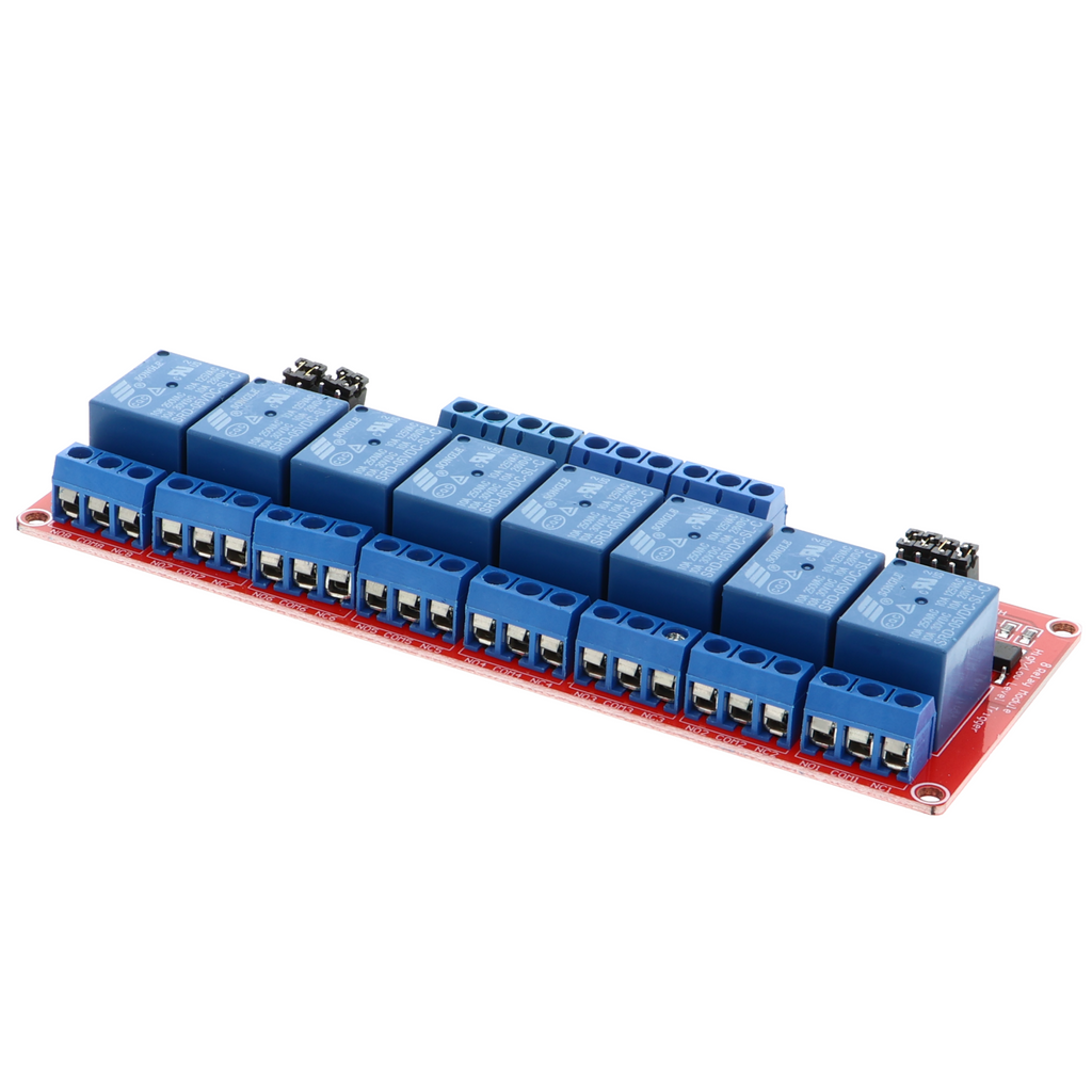8-channel relay module - 5 V, HIGH-LOW trigger, up to 250 V / 10 A