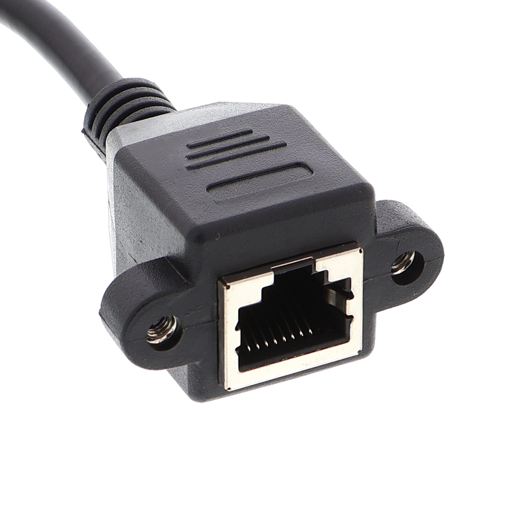 RJ45 Ethernet cable - 8-pin, screw connection, male-female, right-angle