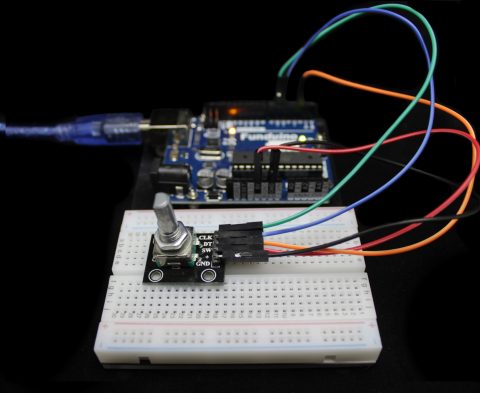 Rotary Encoder KY-040 am Arduino verkabelt
