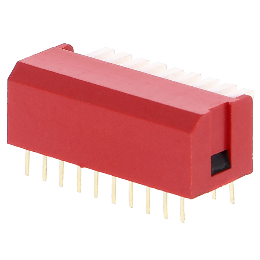 10-position rotary switch - 2-pole, 2.54 mm pitch