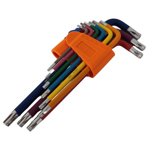 Torx Schlüsselset - 9 Stück, T10-T50, farbig