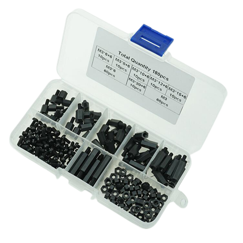 Kit de separadores M2, tornillos y tuercas - 180 piezas, nylon
