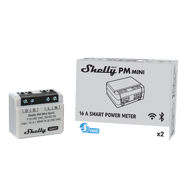 Shelly · energiemeter voor inbouw "PM Mini Gen. 3" WLAN BT