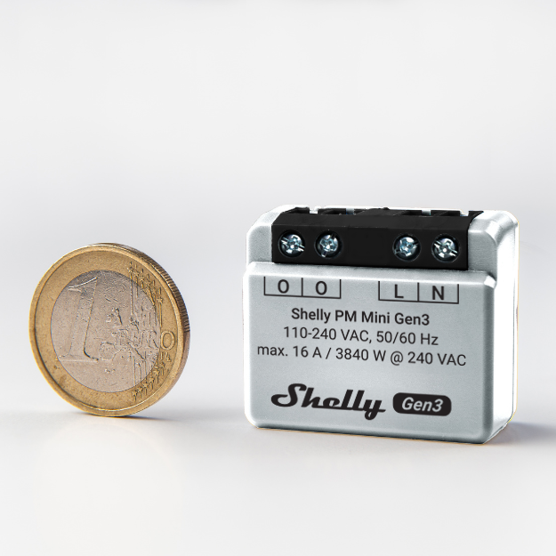 Shelly · energiemeter voor inbouw "PM Mini Gen. 3" WLAN BT