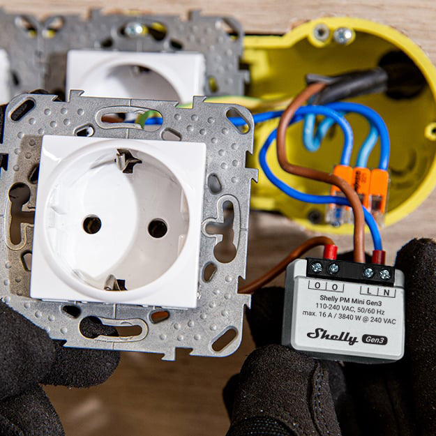 Shelly · energiemeter voor inbouw "PM Mini Gen. 3" WLAN BT