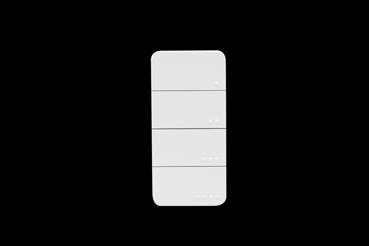 Shelly · Plug & Play · « Blu RC Button 4 » · télécommande avec support magnétique · 4 canaux · 16 actions ·