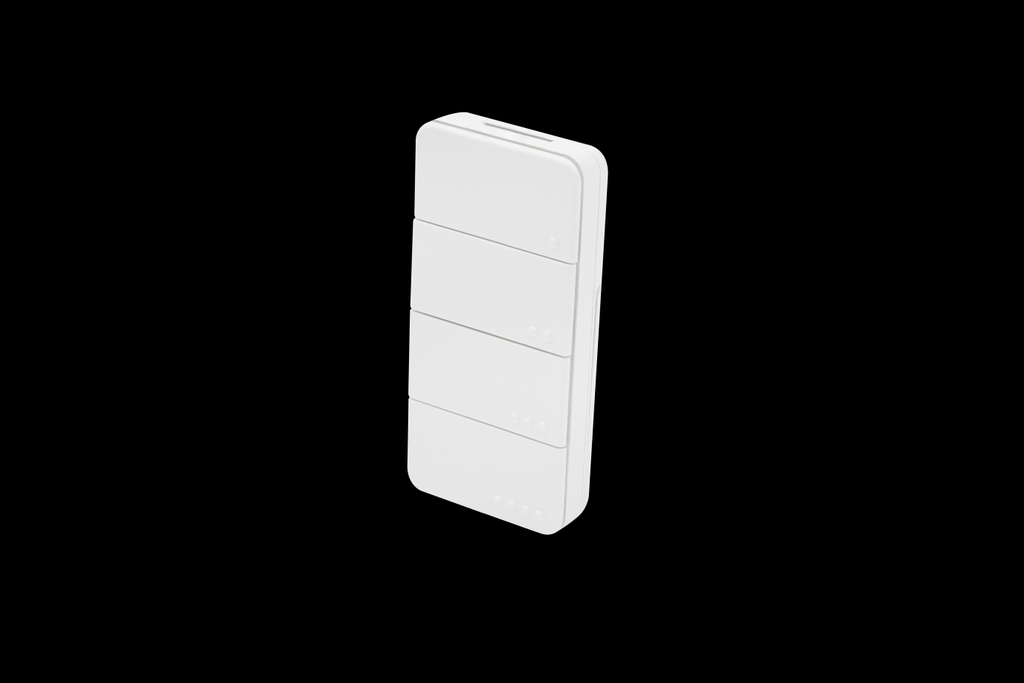 Shelly · Plug & Play · « Blu RC Button 4 » · télécommande avec support magnétique · 4 canaux · 16 actions ·