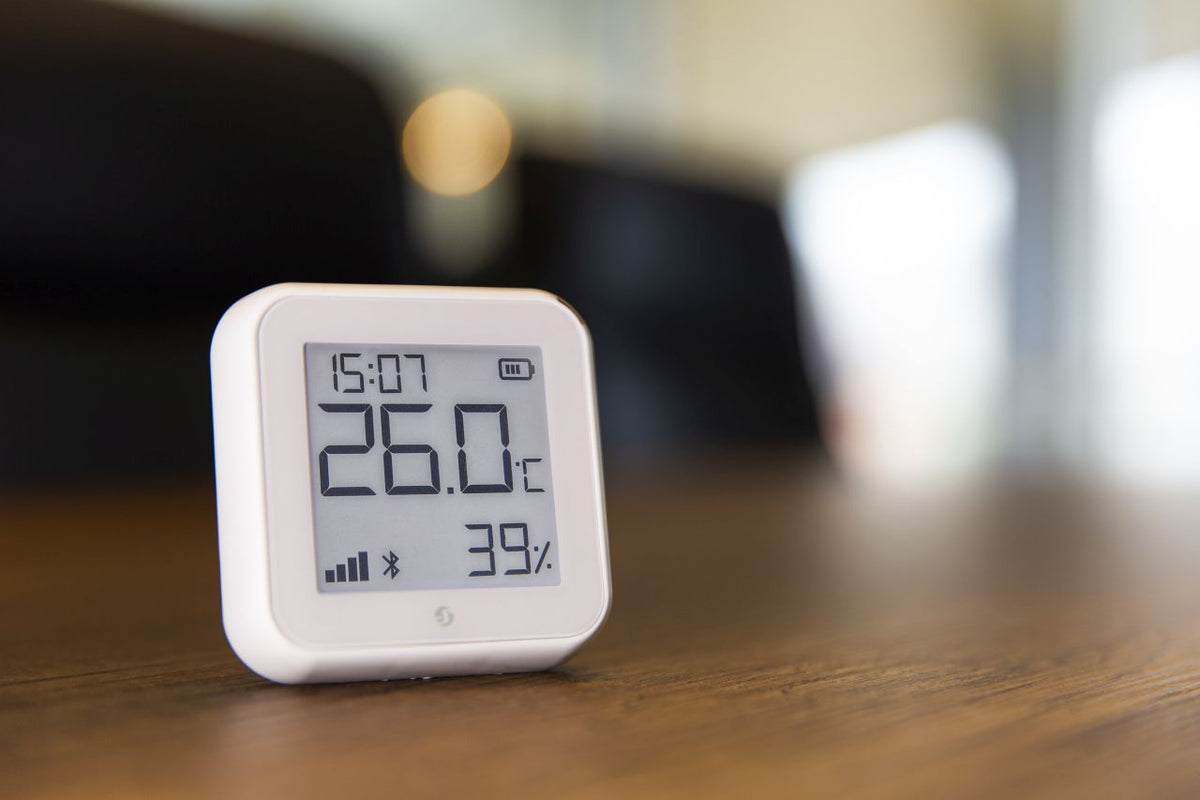 Shelly · Plug & Play · « H&T Gen. 3 Matte White » · capteur de température et d'humidité · WLAN · BT · US