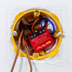 Shelly · inbouw · "1PM Mini Gen. 3" · relais · max 8A · 1 kanaal · meetfunctie · WLAN · BT