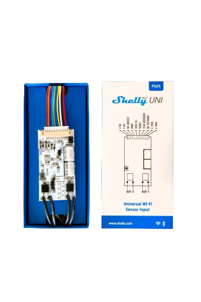 Shelly · inbouw · "Plus Uni" · universele module · meetfunctie · wifi
