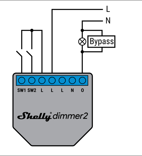 Shelly · Accesorio empotrable · "Bypass" · para relé