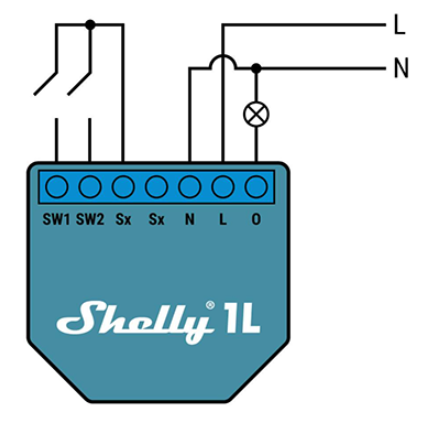 Shelly · Accesorio empotrable · "Bypass" · para relé
