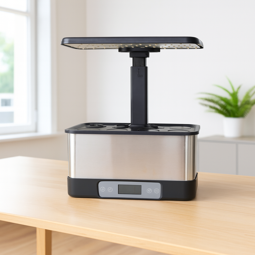Giardino idroponico intelligente da interno con 8 fori per piante – sistema idroponico domestico controllato tramite Wi-Fi