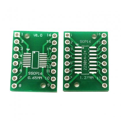 Scheda adattatore da SOP16 / SSOP16 / TSSOP16 / SMD a DIP 0,65/1,27mm