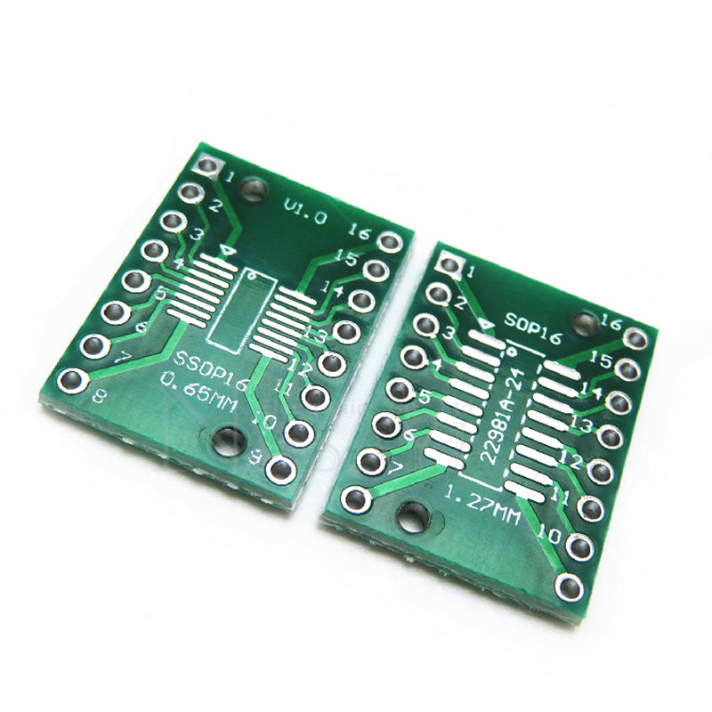 Scheda adattatore da SOP16 / SSOP16 / TSSOP16 / SMD a DIP 0,65/1,27mm