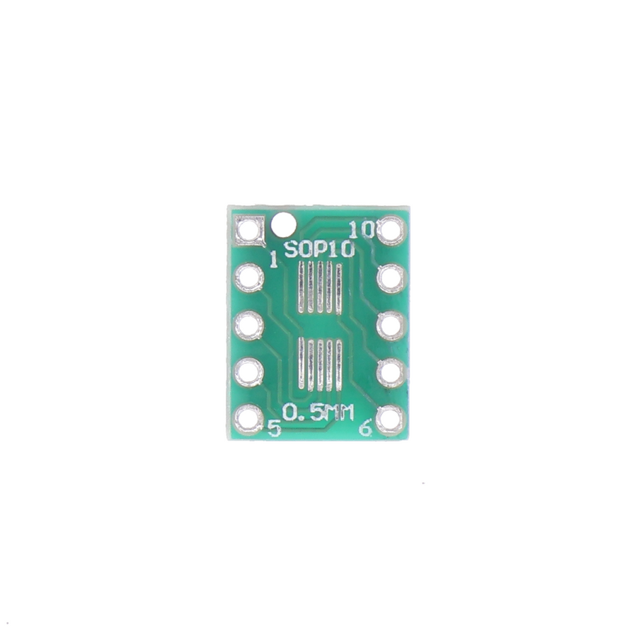 SOT23 / SOP-10 / UMAX naar DIP-adapterprintplaat – SMD-naar-DIP-breakout (0,5 mm & 0,95 mm pitch)