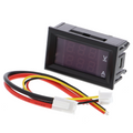 Spanningsmeter en stroommeter in één module 100V / 10A - displaykleur: rood
