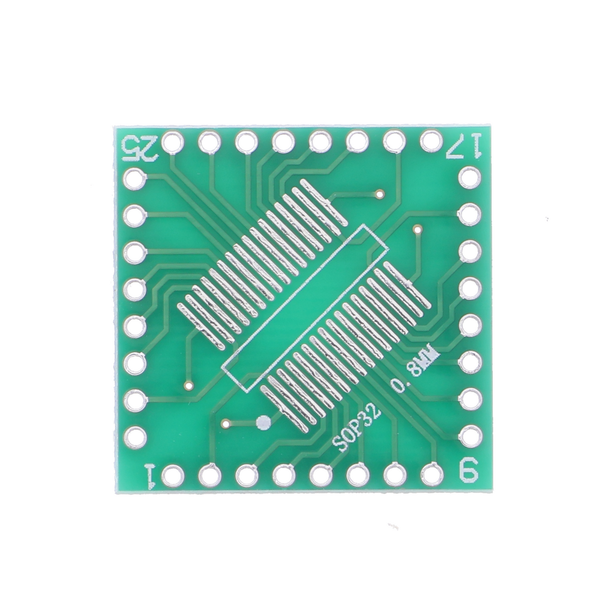 Scheda adattatore da SSOP32 / QFP32 a DIP32 - breakout da SMD a DIP per breadboard e prototipazione