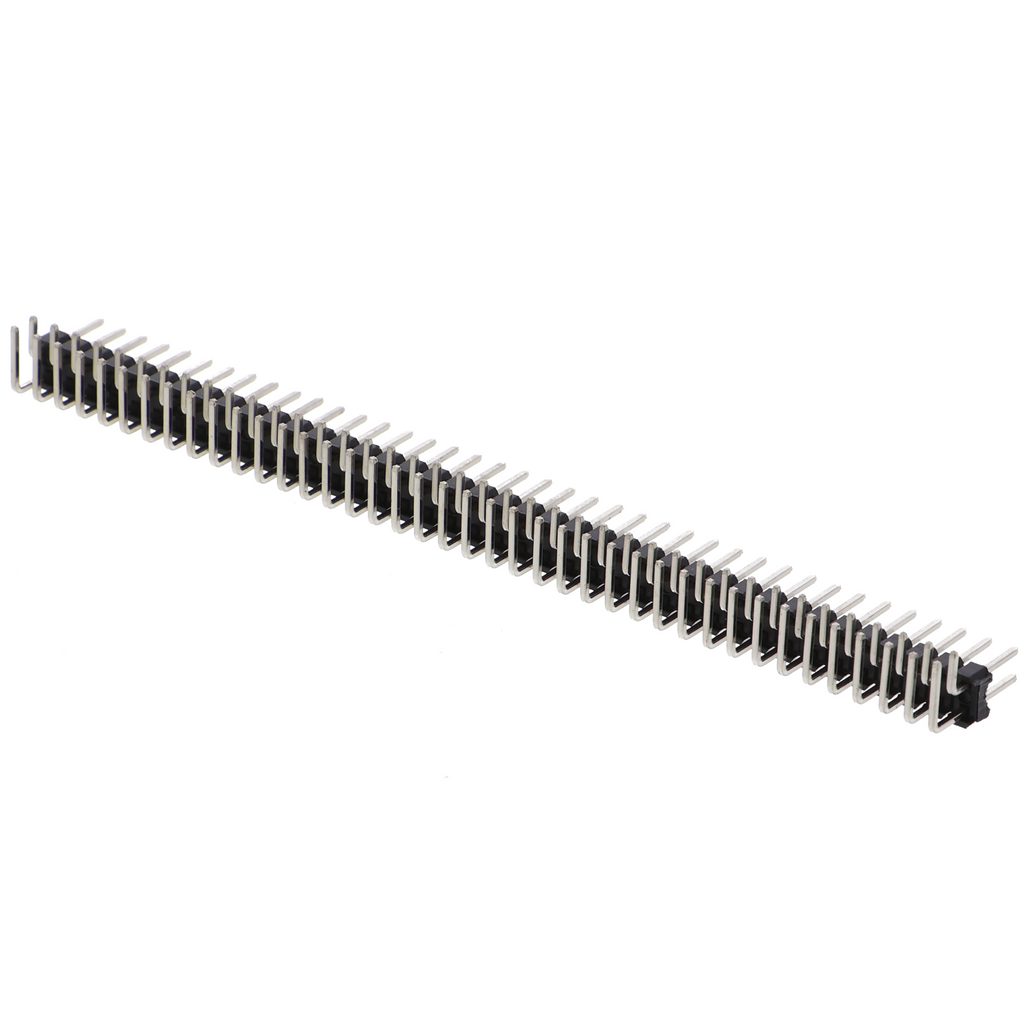 Stiftbus 2-reihig / dubbele rij haaks - 2x40 pinnen, 2,54mm steekmaat