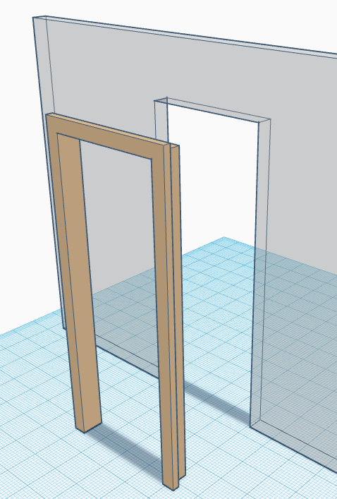 Der fertige Türrahmen in Tinkercad