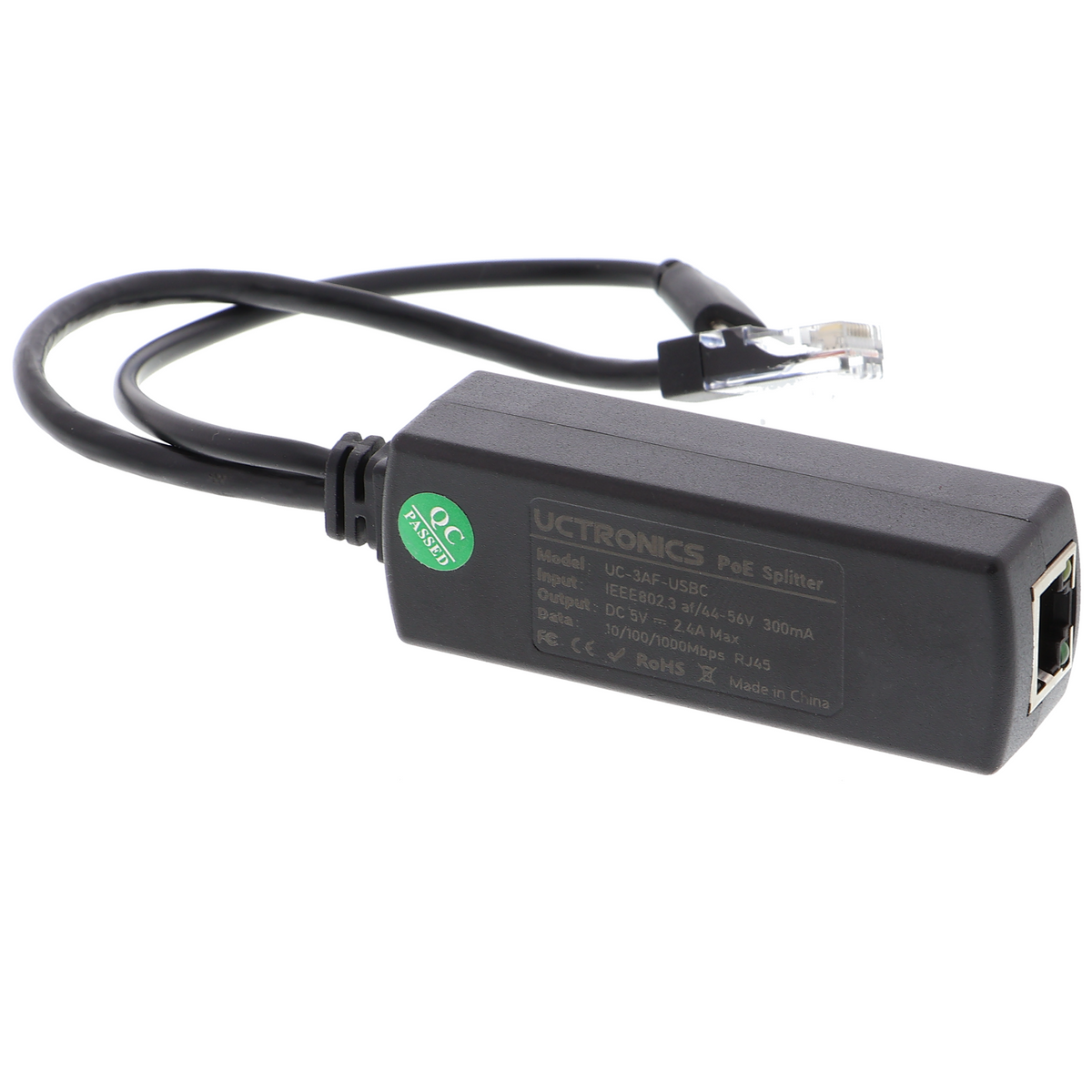 UCTRONICS PoE splitter USB-C - 5 V / 2.4 A, Gigabit, IEEE 802.3af