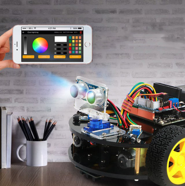 Sensor ultrasónico con iluminación RGB - módulo RUS-04
