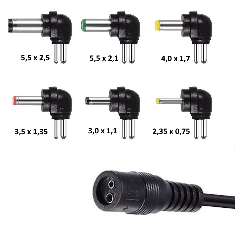 Universal power supply 3-12 V - 30 W, 6 DC plug adapters