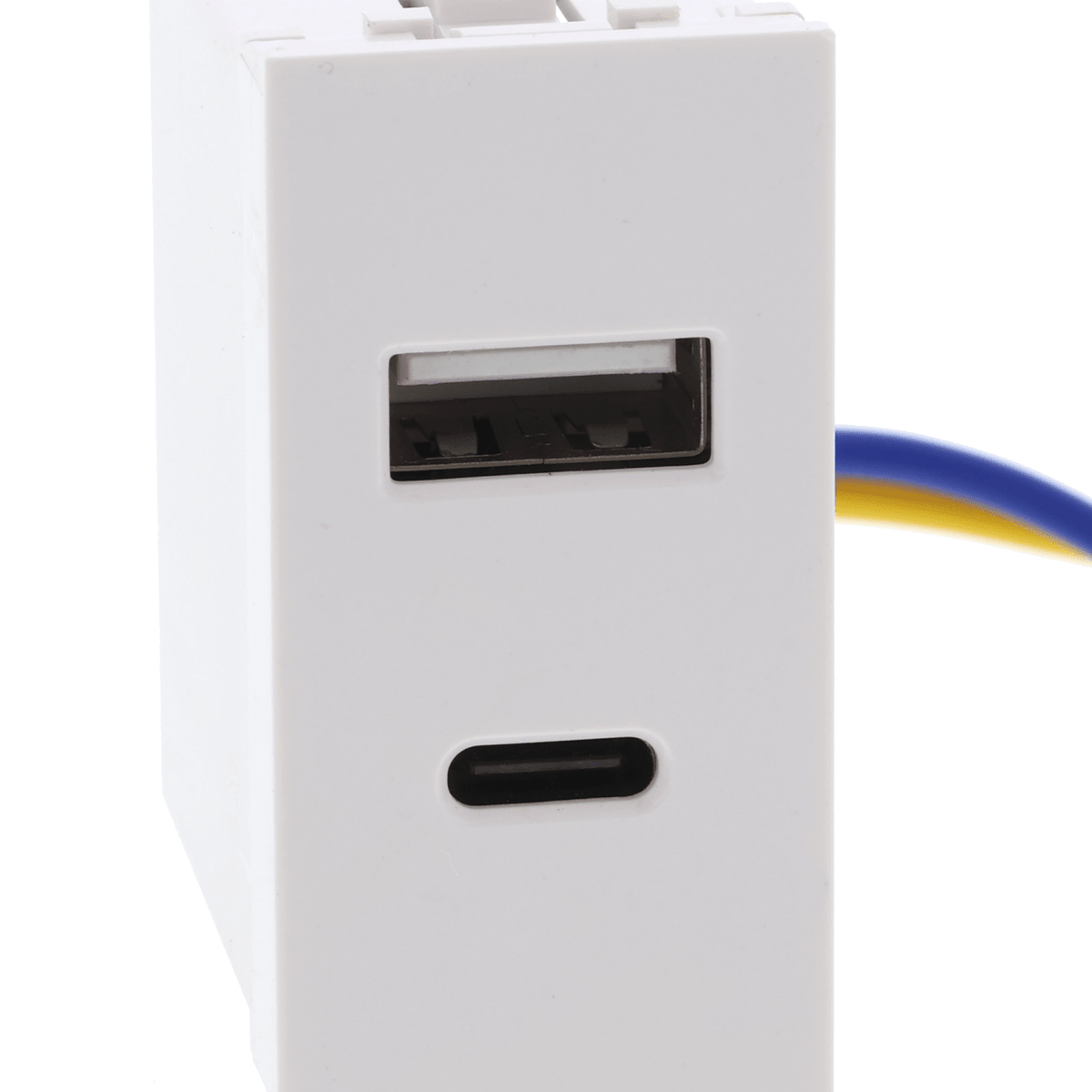 USB-Ladesteckdose Einbaumodul - USB-A und USB-C, 22 x 43 mm - F25111157 - Funduino