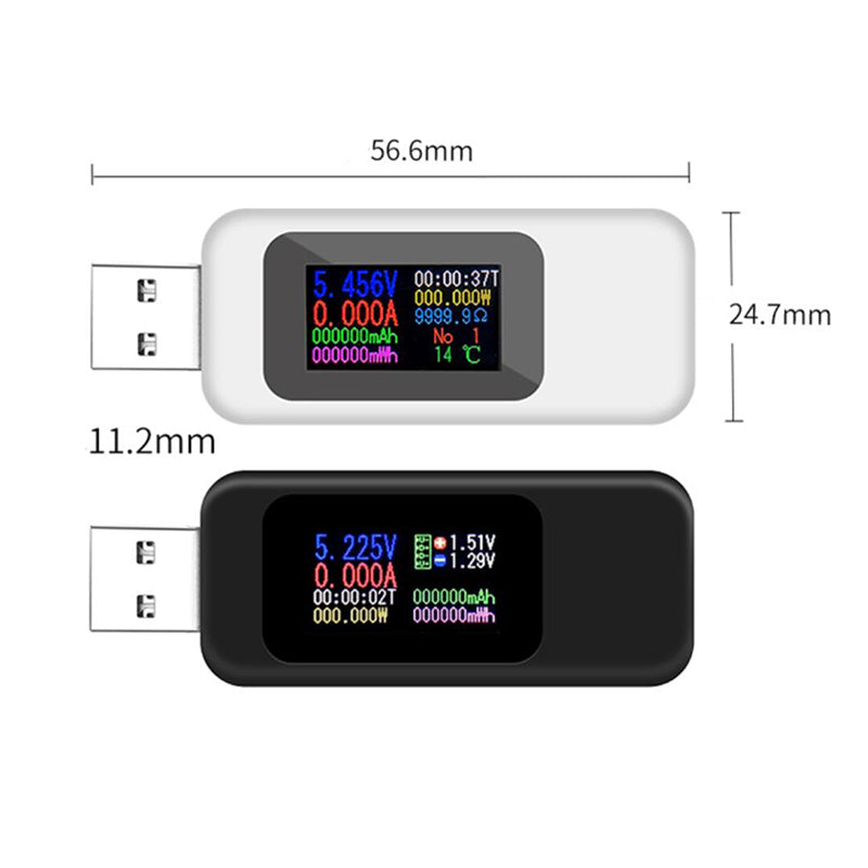 Medidor de tensión USB, medidor de corriente, multímetro y pantalla de potencia