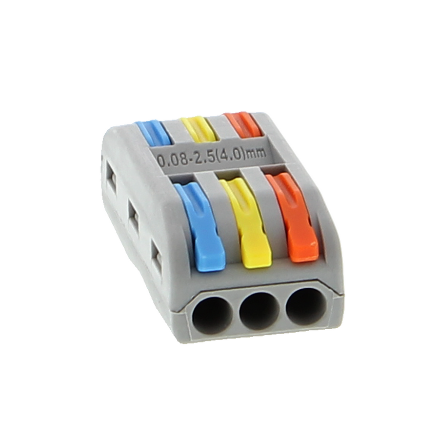 SPL-3P-3P connector terminal - 3-pin, 250 V / 10 A, gray