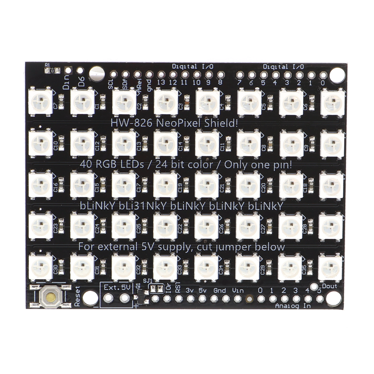 Shield LED WS2812 8x5 per Arduino UNO
