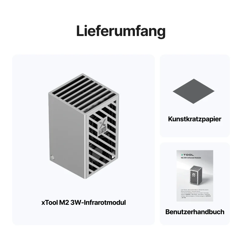 XTool M2 Lasermodul 3 W - 1064 nm Infrarot, Spot 0,03 mm