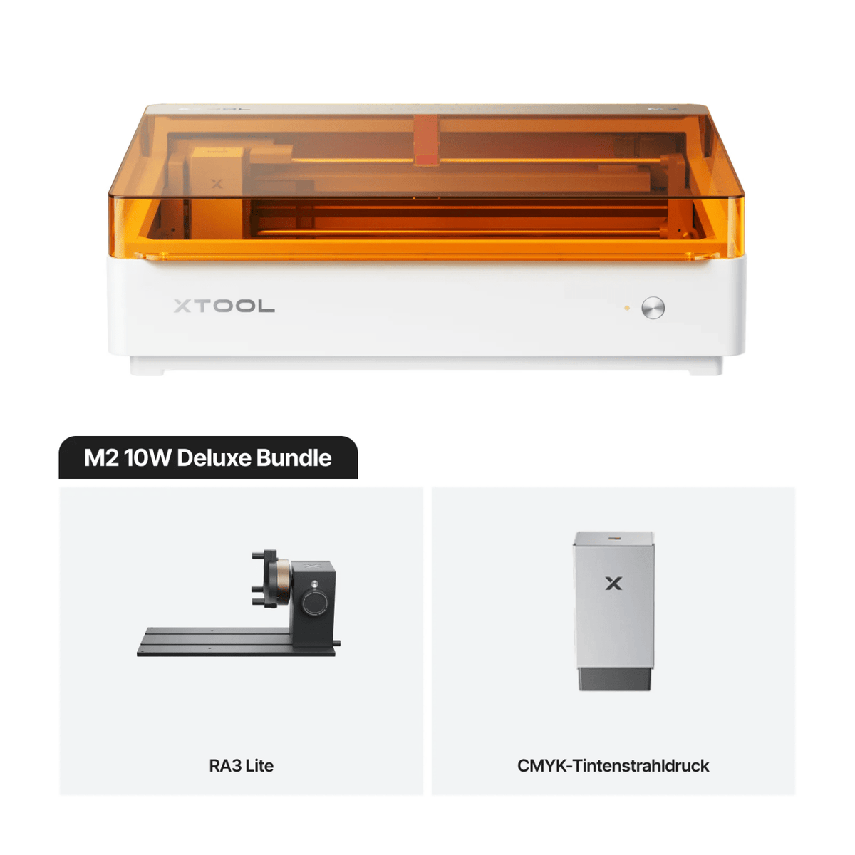 XTool M2 Lasergravierer 10 W - Diodenlaser Klasse 1, verschiedene Ausstattungen - F26211406.2 - Funduino