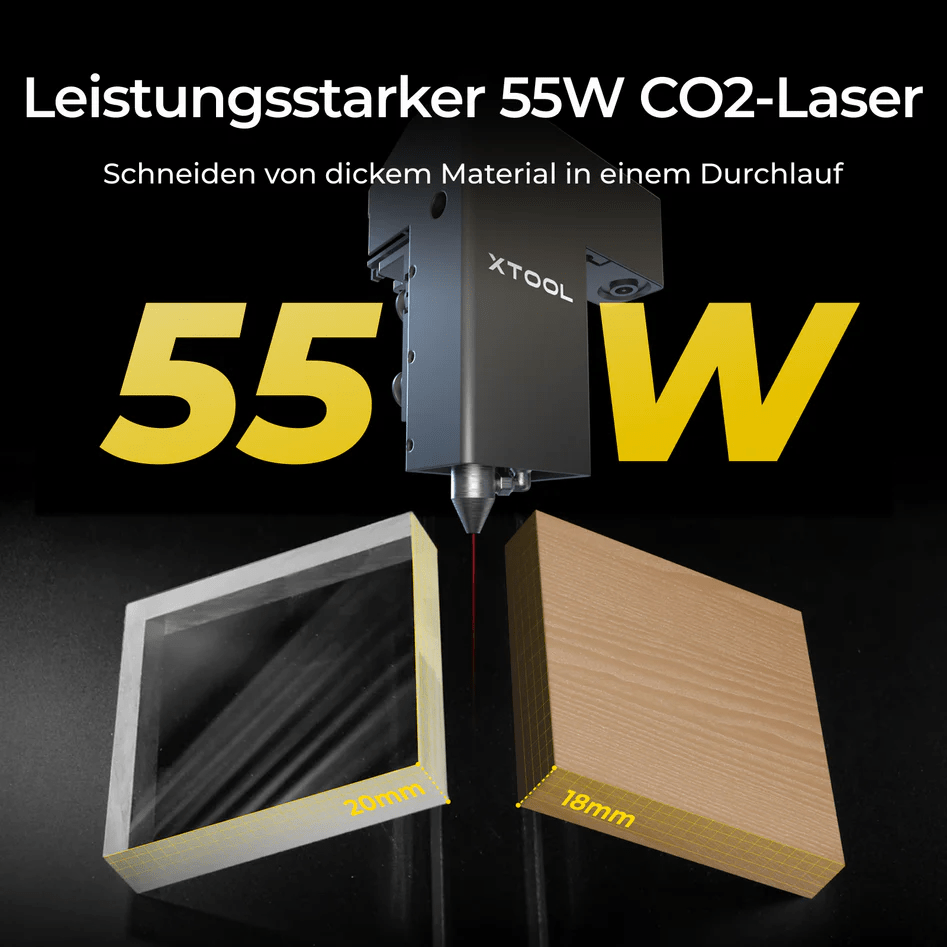 XTool P2 - CO2 Lasercutter 55 W, verschiedene Ausführungen und Farben - F23110406 - Funduino